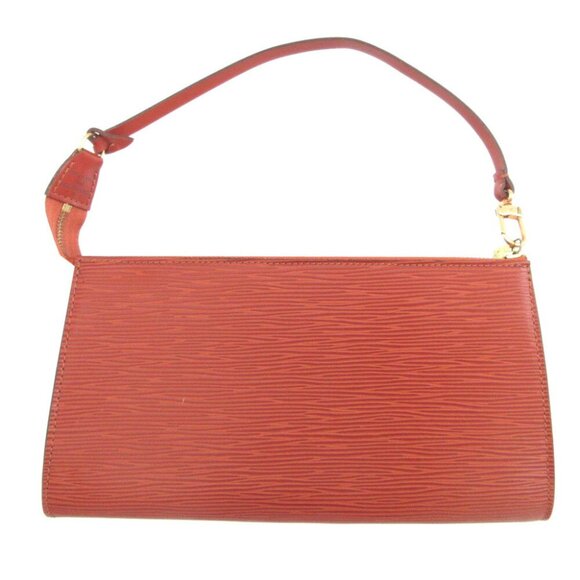 LOUIS VUITTON Brown Leather Pochette Pouch